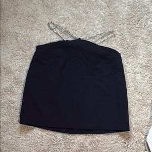 Zara black skirt with shiny waist chains